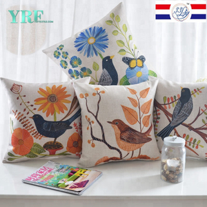 OEM Luxury Pastoral Style Cotton Linen Rectangle Plant Living Room Sofa Cushion