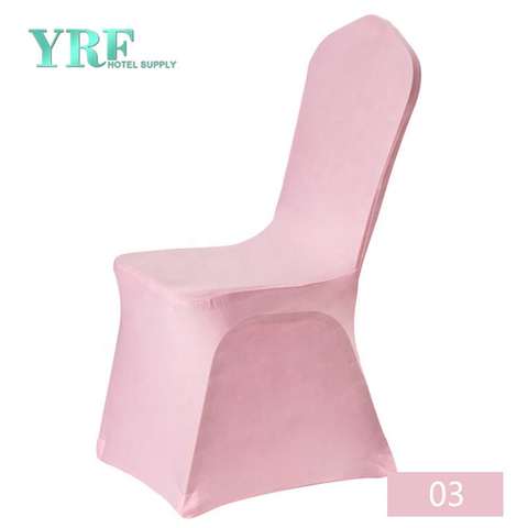 YRF Blush Pink Metallic Elastic Wedding Banquet Chair Covers