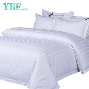 300 Thread Count Striped White Cotton Hotel Hotel Bedding King Bed