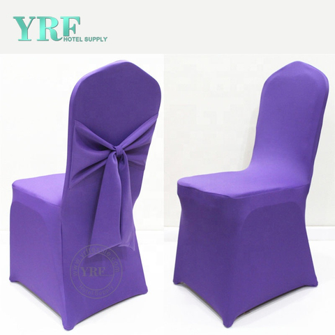 YRF Wedding Half Chair Cover Purple Skirt Chair Cover