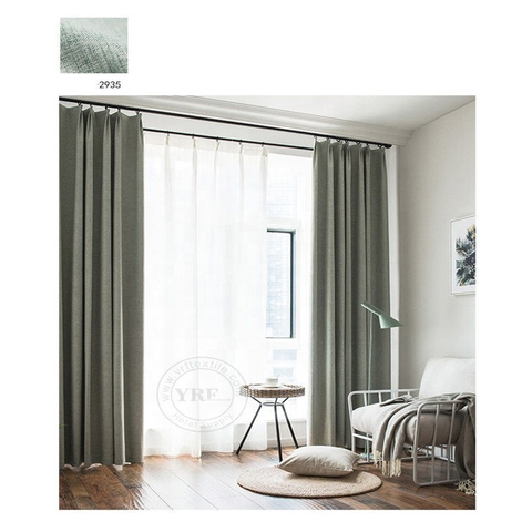 Motel Best Quality Breathable Grey Black Out Curtains