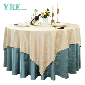 YRF Round Tablecloth 132" Inch Sky Blue Polyester Washable Wrinkle Free For Party