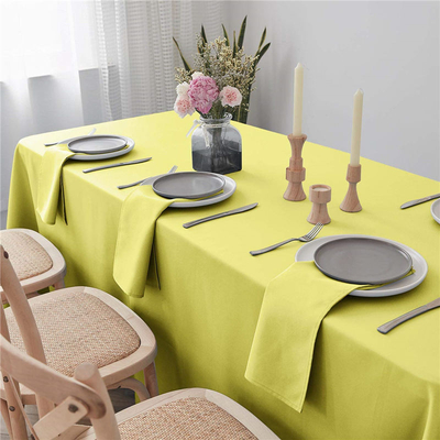Längliche Tischdecke Reines Gelb 90x156 Zoll 100% Polyester Faltenfrei Für Hotel
