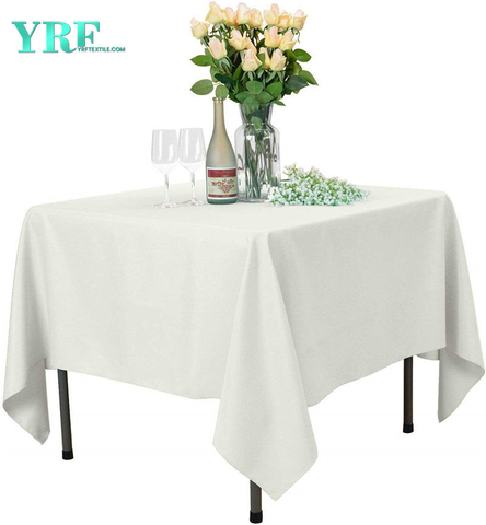 Quadratische Tischdecke Elfenbein 54x54 Zoll 100% Polyester Knitterfrei für Partys
