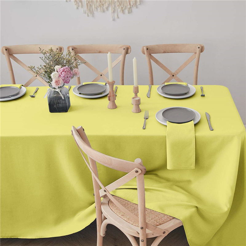 Längliche Tischdecke Reines Gelb 90x156 Zoll 100% Polyester Faltenfrei Für Hotel