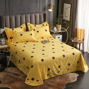 Startseite Bettwäsche Bettlaken-Set Hochwertige gelbe Tupfen