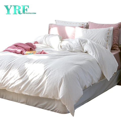 Bettlaken, hergestellt in China, Doppelbett, 100 % gewaschene Baumwolle, einfarbig für Heimtextilien