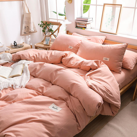Studentenwohnheim im einfachen Stil, rosa, passendes Bettlaken aus Baumwollstoff