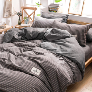 Hochwertige Bettwäsche für Zuhause, Kaffeestreifen, glattes Baumwollbettlaken